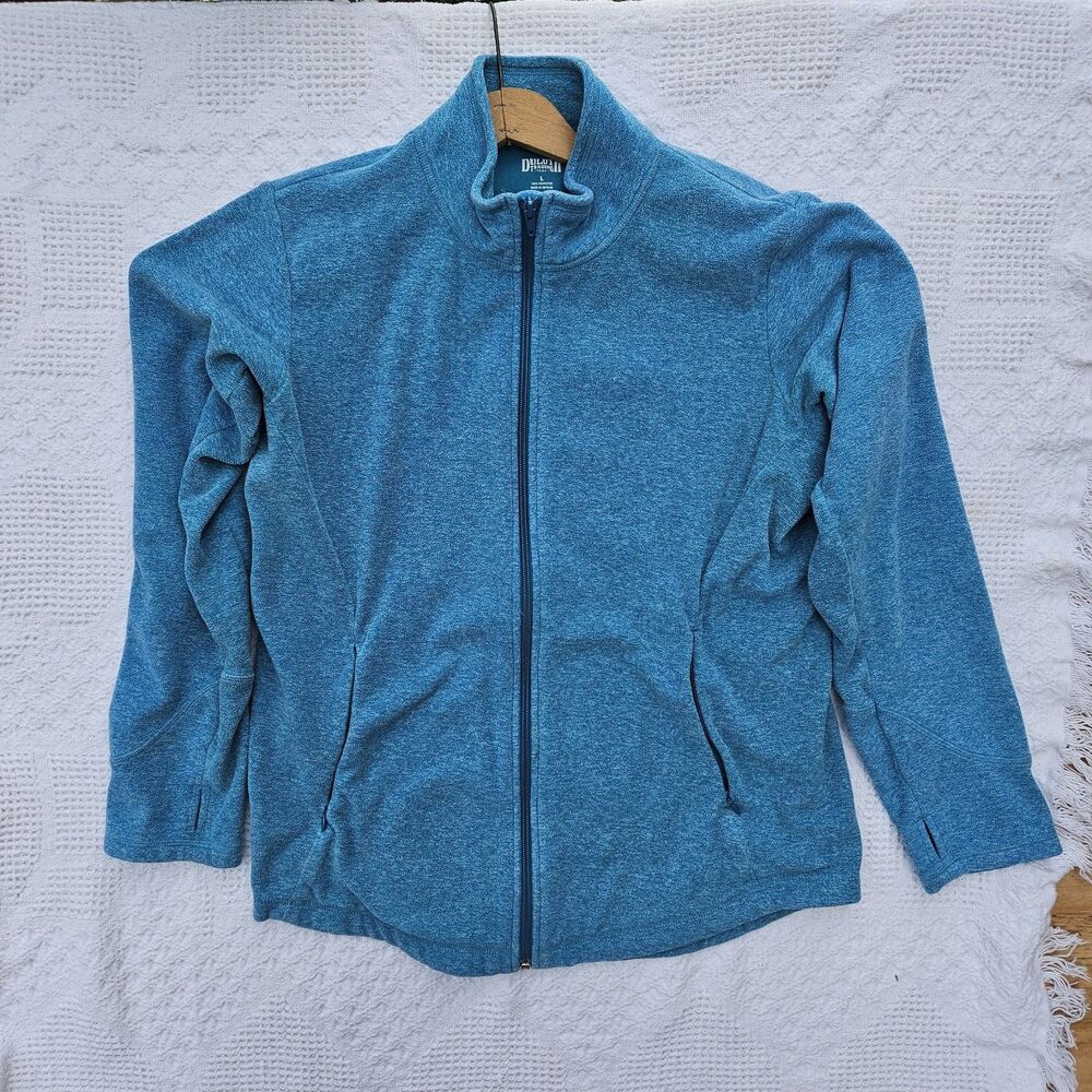 Duluth Trading Jacket Womens LG Long Sleeve Outdoor Full Zip Pockets Aqua Blue
